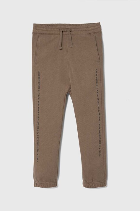 Abercrombie & Fitch pantaloni de trening pentru copii culoarea verde, cu imprimeu