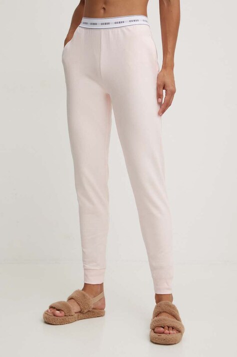 Guess pantaloni de lounge culoarea roz, neted, O3YB00 KBS91