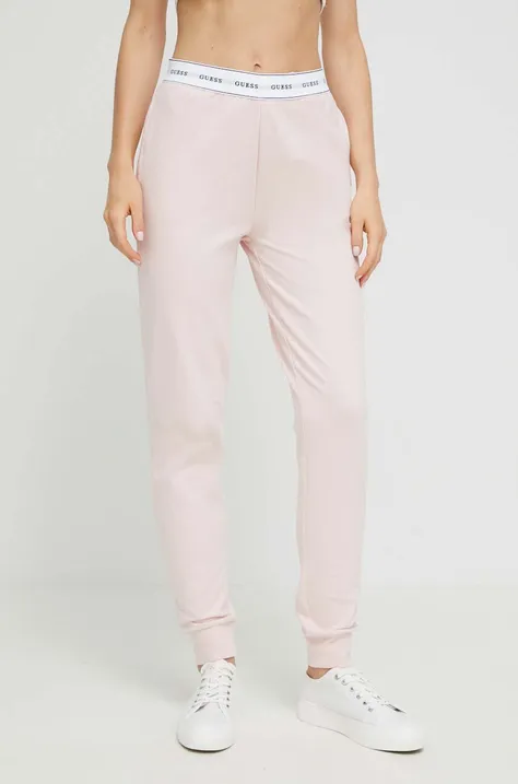 Kalhoty Guess růžová barva, O3YB00 KBS91