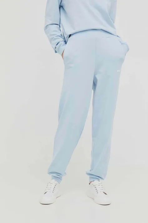 HUGO spodnie lounge kolor niebieski gładkie