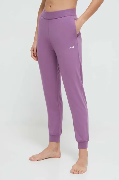 HUGO pantaloni de lounge culoarea violet, uni 50490578