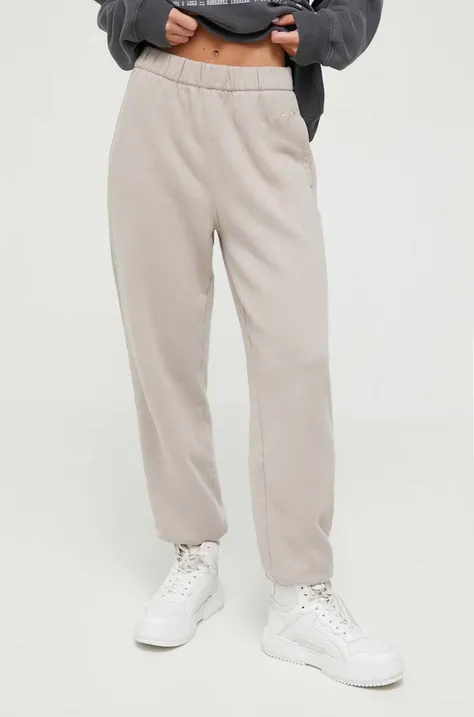 Hollister Co. spodnie dresowe kolor beżowy gładkie
