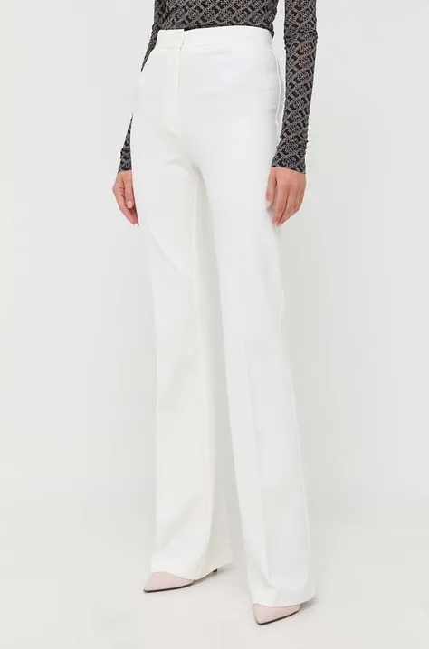 Панталон Pinko в бяло с разкроени краища, с висока талия