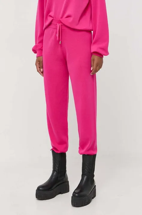 Pinko pantaloni de trening culoarea violet, neted