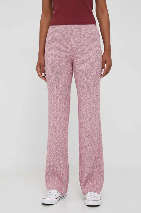 Pepe Jeans spodnie damskie kolor różowy melanżowe