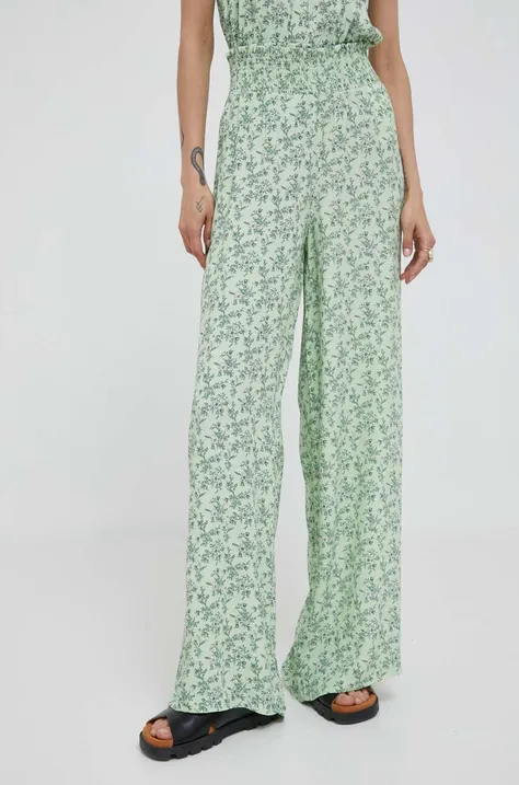 Pepe Jeans spodnie damskie kolor zielony proste high waist