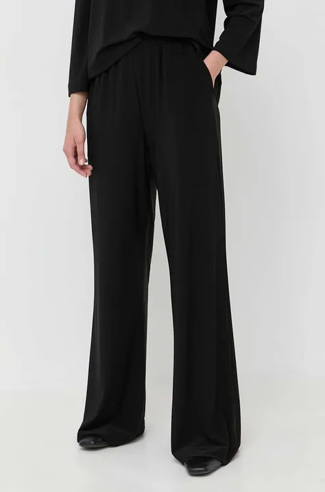 Max Mara Leisure spodnie damskie kolor czarny szerokie high waist