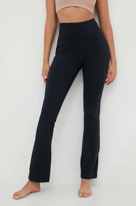 Nohavice Roxy dámske, čierna farba, jednofarebné