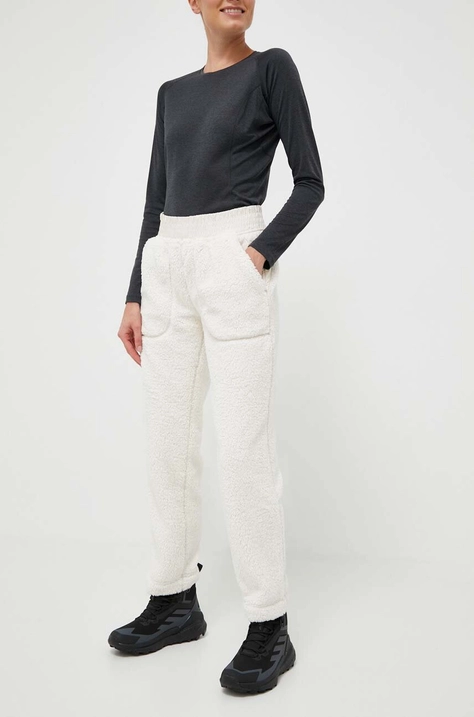 Columbia pantaloni femei, culoarea bej, neted