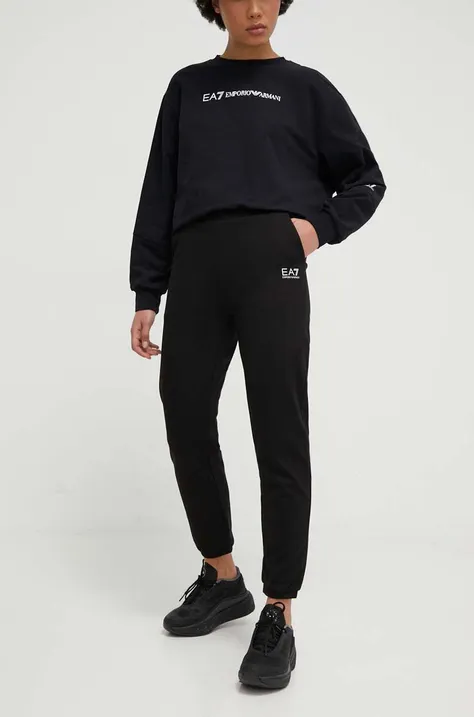 Спортивні штани EA7 Emporio Armani колір чорний з принтом