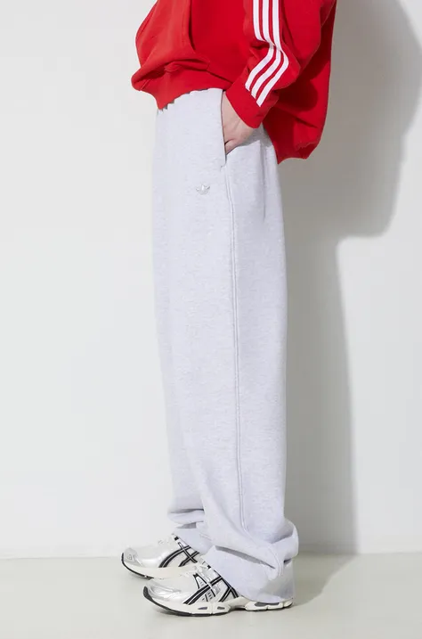 adidas Originals spodnie dresowe bawełniane kolor szary melanżowe IL0851