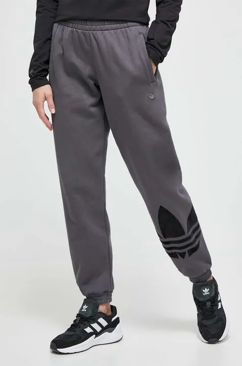 adidas Originals spodnie dresowe bawełniane kolor szary z aplikacją