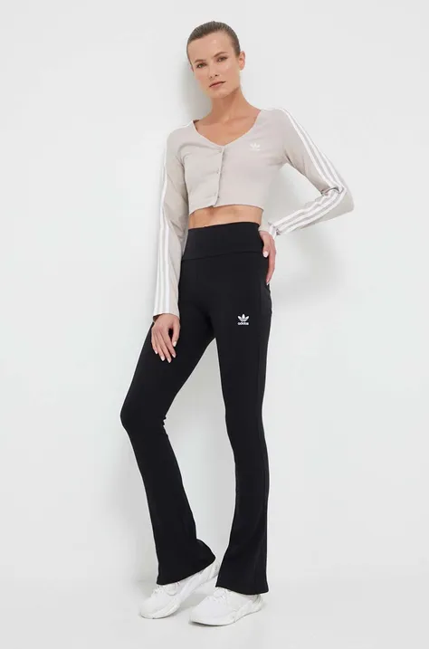 adidas Originals spodnie damskie kolor czarny dzwony high waist II8056