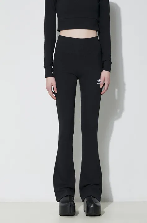 Панталон adidas Originals Essentials Rib Flared 0 в черно с разкроени краища, висока талия II8056