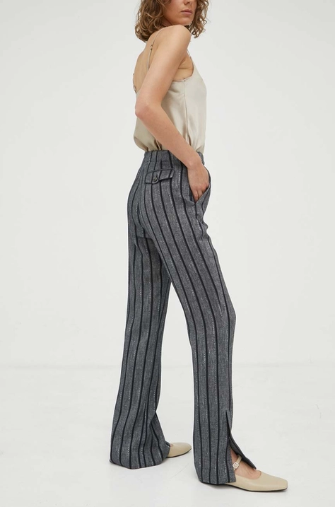 Day Birger et Mikkelsen pantaloni de trening cu amestec de in culoarea negru, drept, high waist