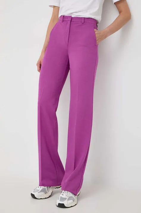Marella pantaloni femei, culoarea roz, drept, high waist