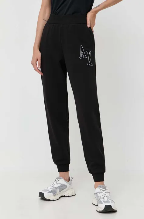 Спортивні штани Armani Exchange колір чорний з аплікацією