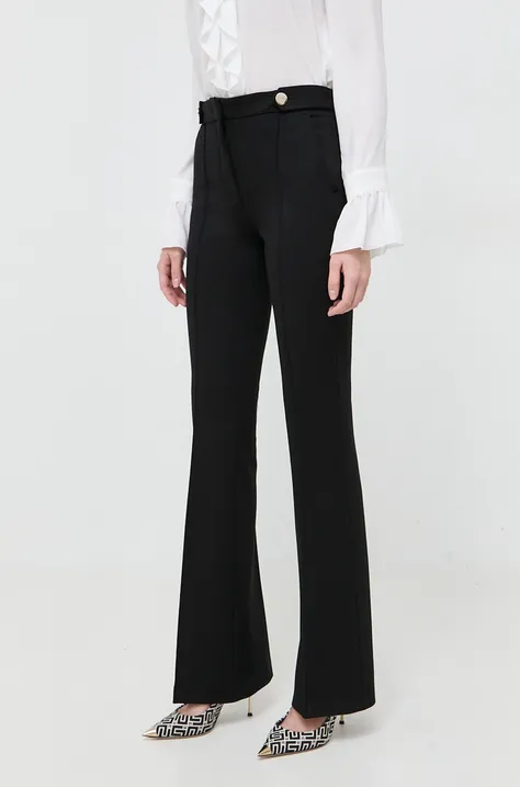 Liu Jo spodnie damskie kolor czarny dzwony high waist