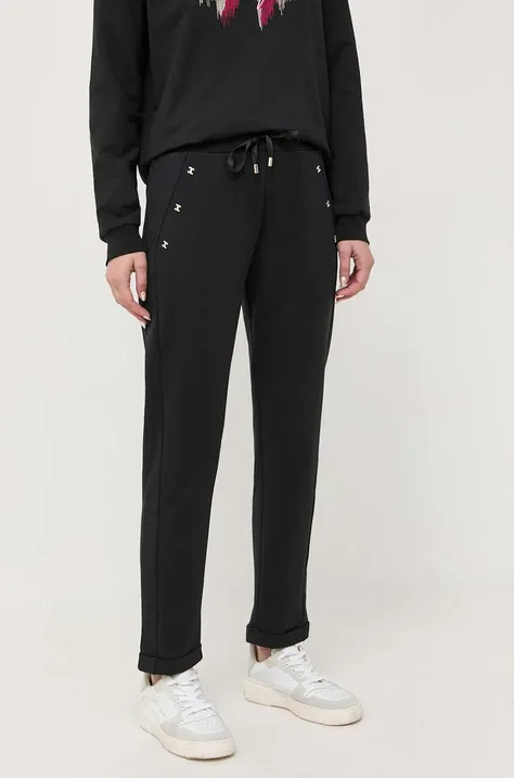 Liu Jo spodnie dresowe kolor czarny z aplikacją