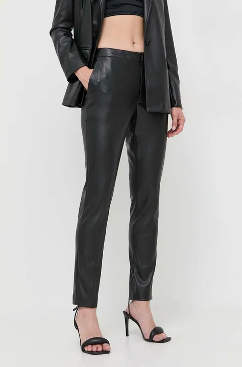 Twinset spodnie damskie kolor czarny dopasowane high waist