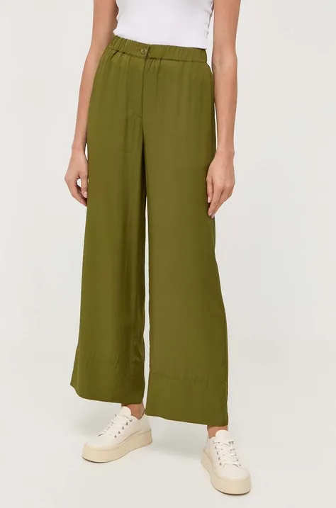 Marc O'Polo spodnie damskie kolor zielony szerokie high waist