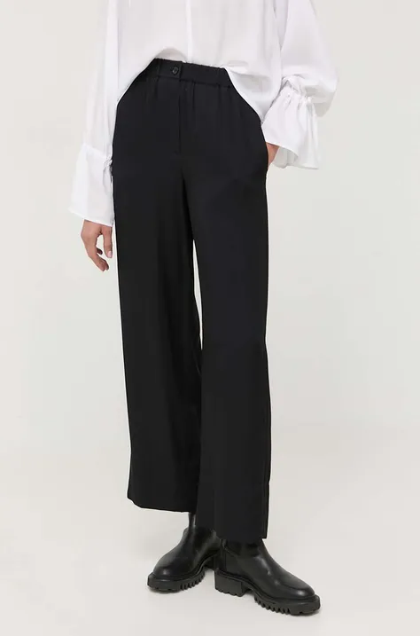 Nohavice Marc O'Polo dámske, čierna farba, široké, vysoký pás