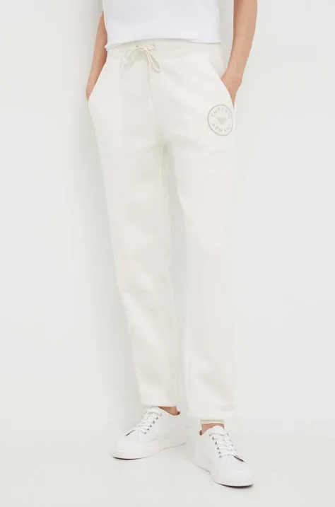 Emporio Armani Underwear spodnie lounge kolor beżowy gładkie