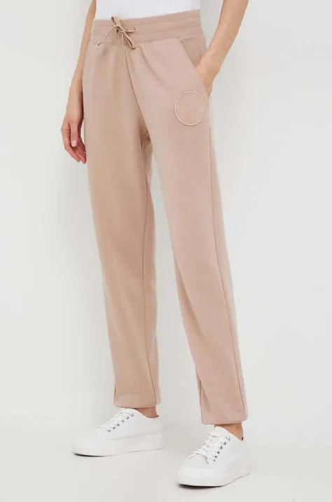 Emporio Armani Underwear spodnie lounge kolor brązowy gładkie