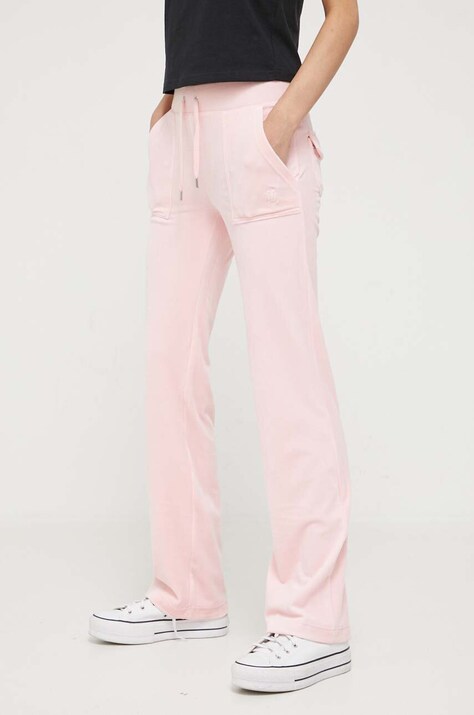Tepláky Juicy Couture Del Ray růžová barva, hladké