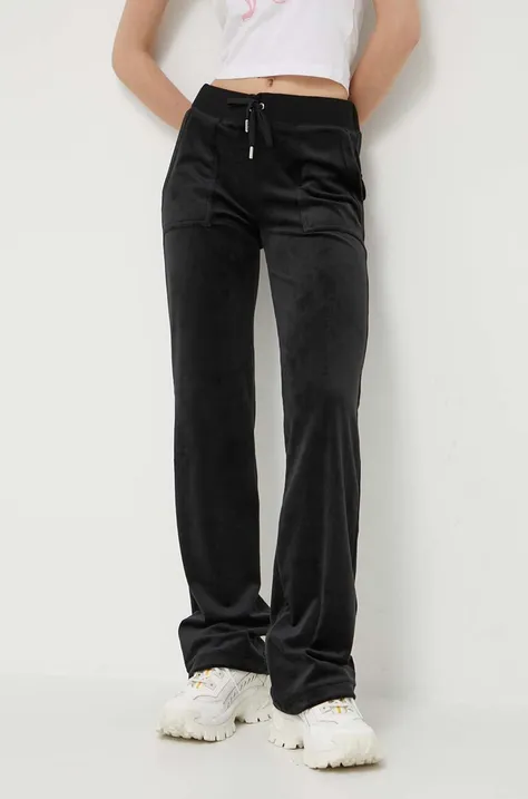 Juicy Couture spodnie dresowe Del Ray kolor czarny gładkie