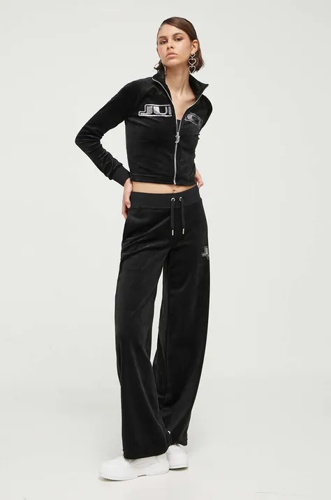 Juicy Couture spodnie damskie kolor czarny z aplikacją