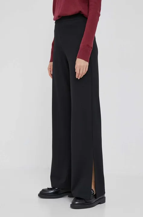 United Colors of Benetton spodnie damskie kolor czarny dzwony high waist