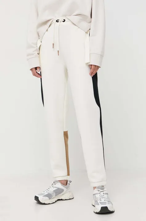 BOSS spodnie dresowe x Alica Schmidt kolor beżowy wzorzyste