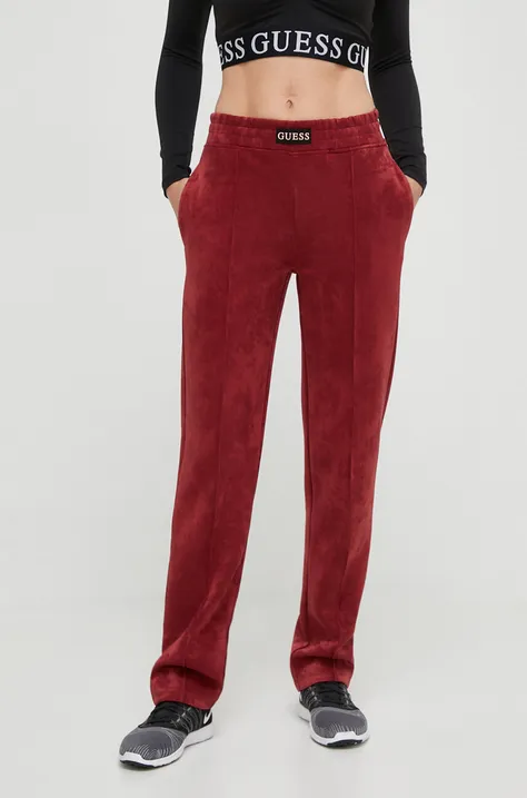 Спортивні штани Guess колір червоний однотонні