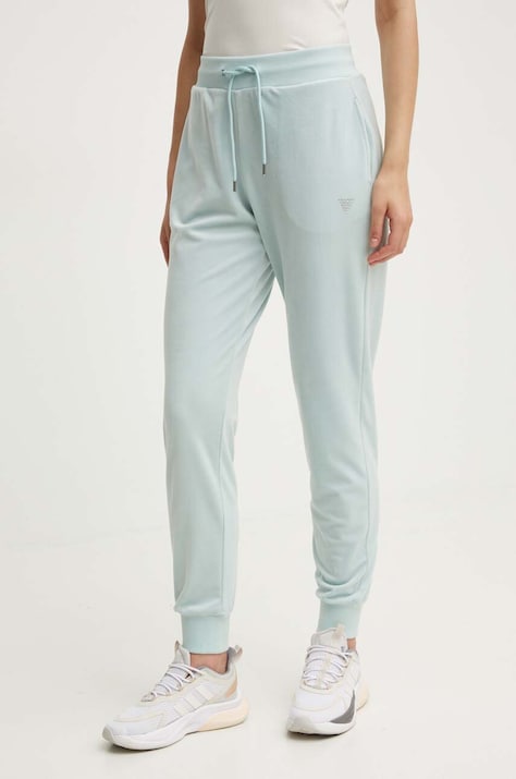 Guess pantaloni de trening culoarea turcoaz, cu imprimeu