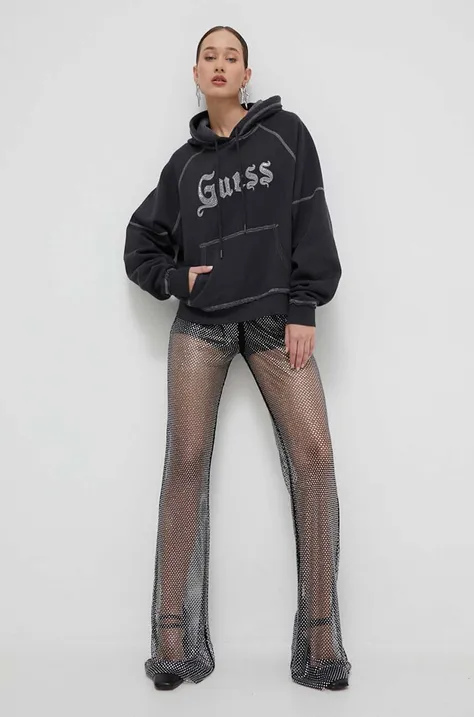 Панталон HUGO x Bella Poarch в черно със стандартна кройка, с висока талия
