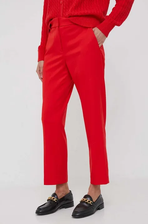 Tommy Hilfiger spodnie damskie kolor czerwony proste high waist