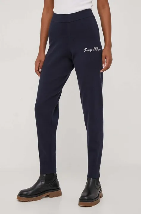 Спортивні штани Tommy Hilfiger колір синій однотонні