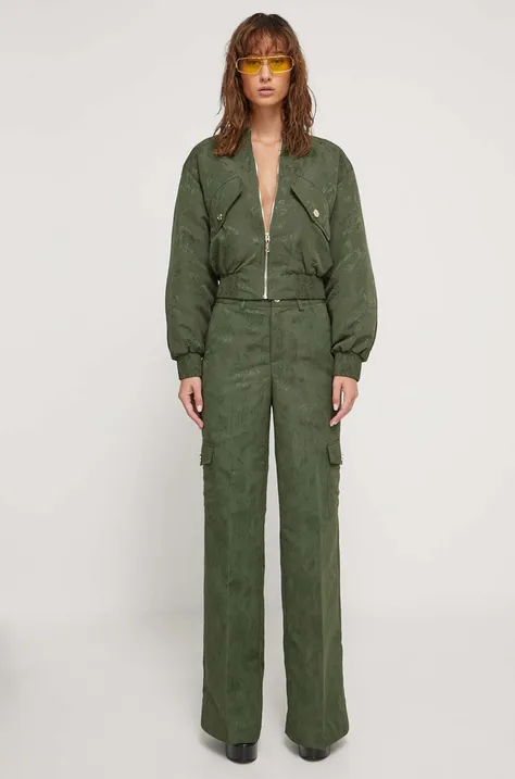 Blugirl Blumarine spodnie damskie kolor zielony proste high waist