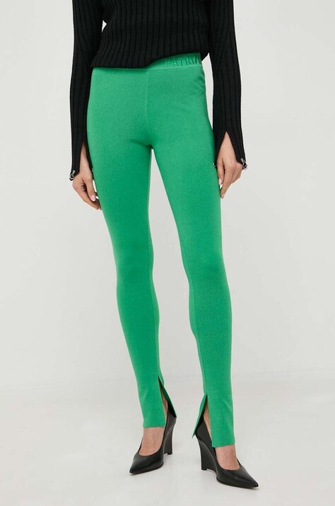 Patrizia Pepe pantaloni de trening culoarea verde, neted