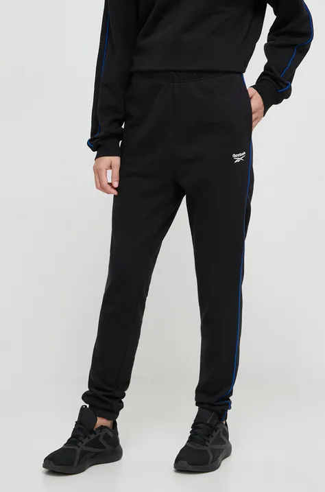 Спортивні штани Reebok колір чорний однотонні