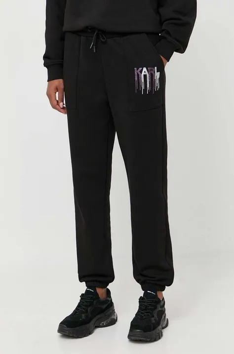Спортивні штани Karl Lagerfeld колір чорний з аплікацією
