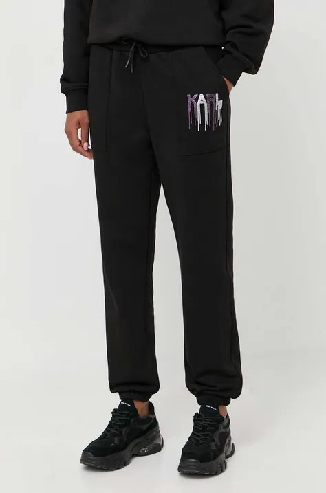 Karl Lagerfeld pantaloni de trening culoarea negru, cu imprimeu