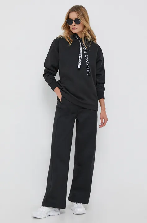 Donji dio trenirke Calvin Klein Jeans boja: crna, bez uzorka