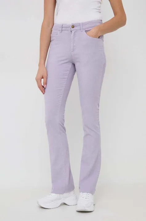 Κοτλέ παντελόνι MAX&Co. Milady χρώμα: μοβ