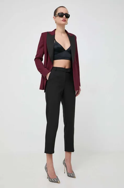MAX&Co. spodnie damskie kolor czarny proste high waist