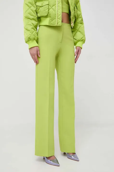 Nohavice MAX&Co. x Anna Dello Russo dámske, zelená farba, rovné, vysoký pás