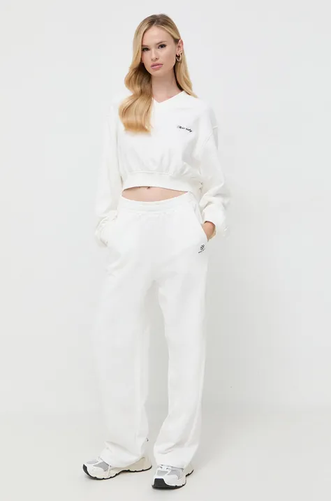 Бавовняні спортивні штани Miss Sixty колір білий однотонні