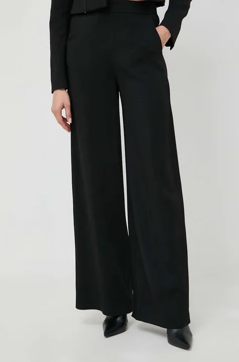 Nohavice Ivy Oak dámske, čierna farba, široké, vysoký pás
