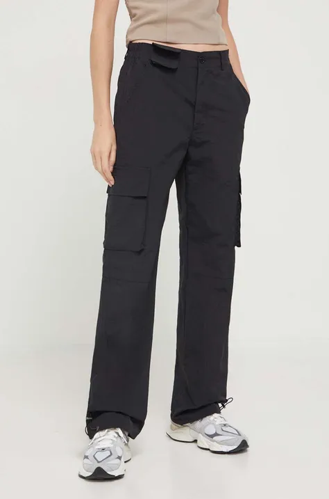 Sixth June spodnie damskie kolor czarny proste high waist